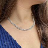 925 Silver Solid Iced Out Cuban Choker Necklace