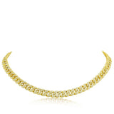 925 Silver Solid Iced Out Cuban Choker Necklace