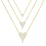 Flat Pave Heart Necklace 925 Silver