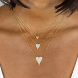 Flat Pave Heart Necklace 925 Silver