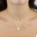 Flat Pave Heart Necklace 925 Silver