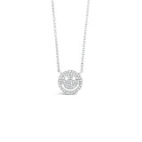 Pave Smiley Face Pendant Necklace 925 Silver