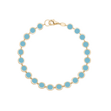 Turquoise Disc Bracelet 14K Italian Gold