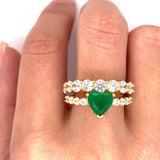 Emerald Heart Ring 925 Silver