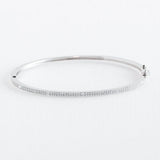 Pave Double Row Bangle Bracelet 925 Silver