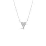 Pave Elongated Heart Necklace 925 Silver