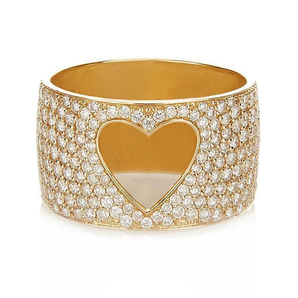 Cutout Heart Cigar Ring 925 Silver