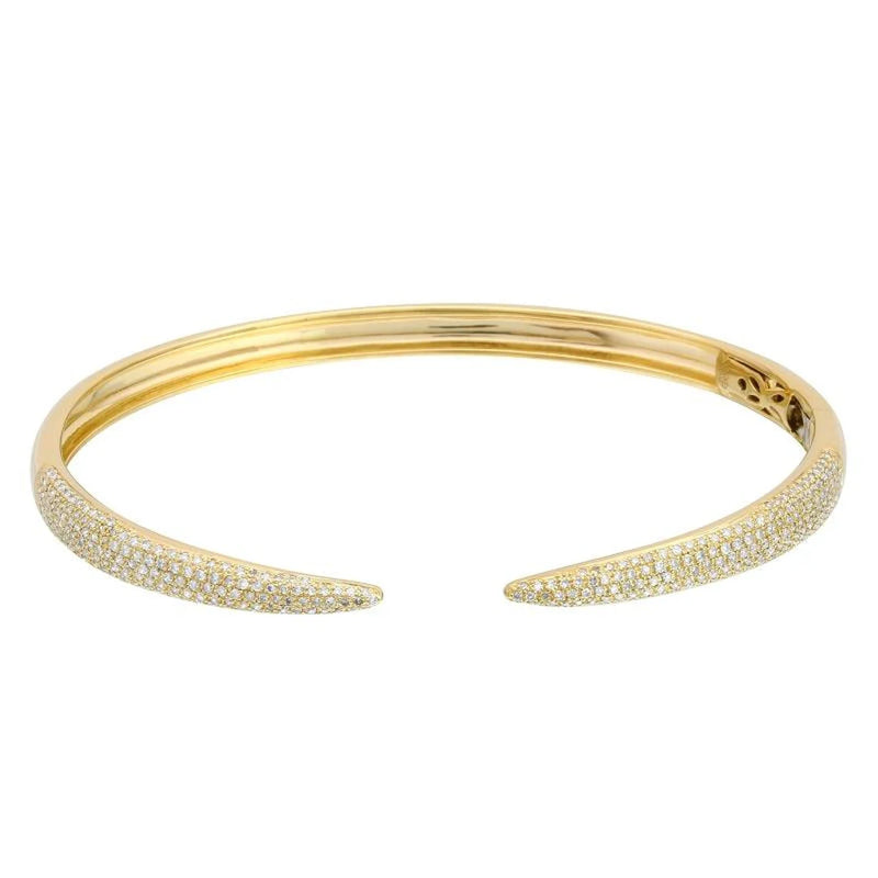 Pave Claw Open Bangle 925 Silver CZ