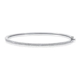 Pave Double Row Bangle Bracelet 925 Silver