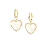 Diamond Halo Pearl Heart Earrings