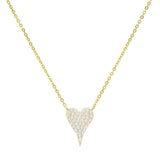 Pave Elongated Heart Necklace 925 Silver