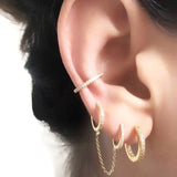 Pave Double Huggie Earring 925 Silver