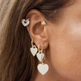 Pavé Heart Huggie Earrings 925 Silver