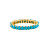 Oval Turquoise Eternity Band 925 Silver