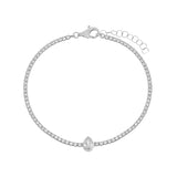 Pear Bezel Tennis Bracelet 925 Silver