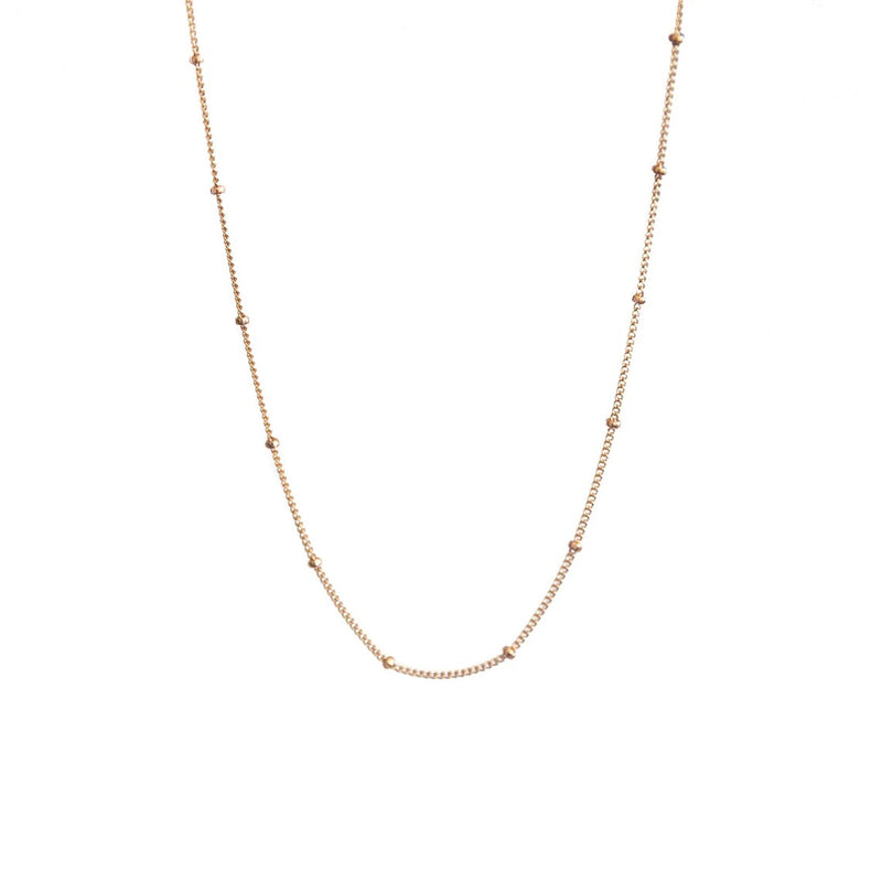 14K Italian Gold Beaded Necklace