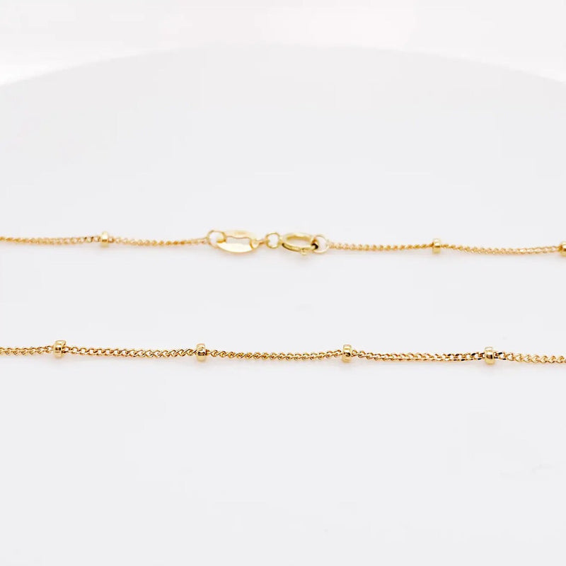 14K Italian Gold Beaded Necklace