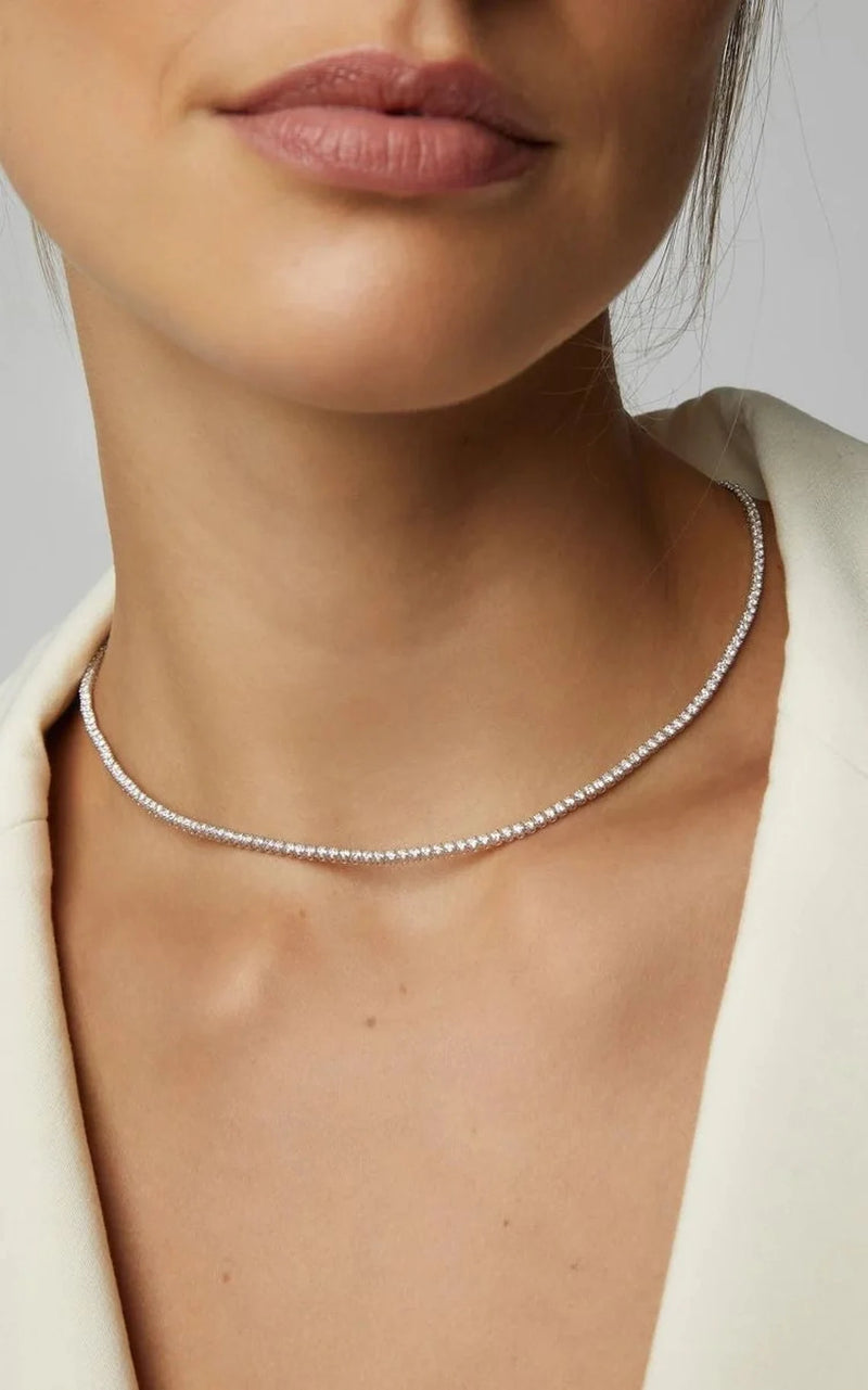 Tennis Choker Necklace 925 Silver