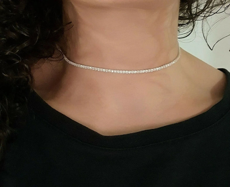 Tennis Choker Necklace 925 Silver