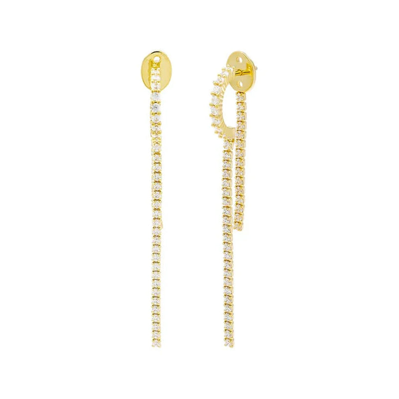 Tennis Drop Earrings 925 Silver