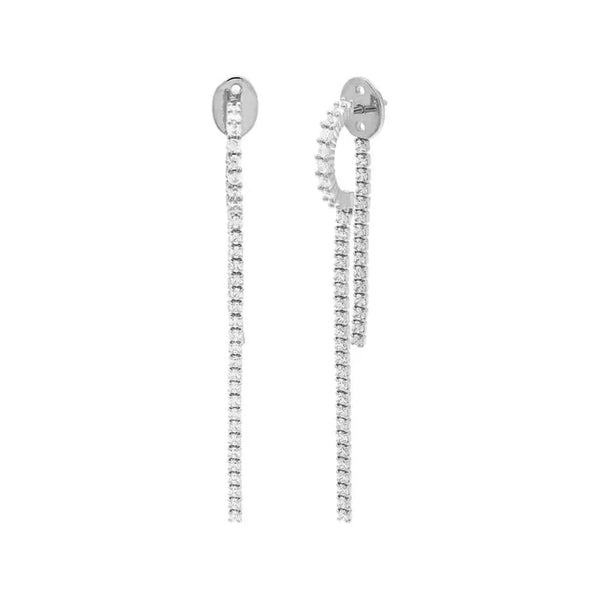 Tennis Drop Earrings 925 Silver