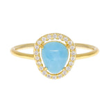 925 Silver Pave Outline Turquoise Ring