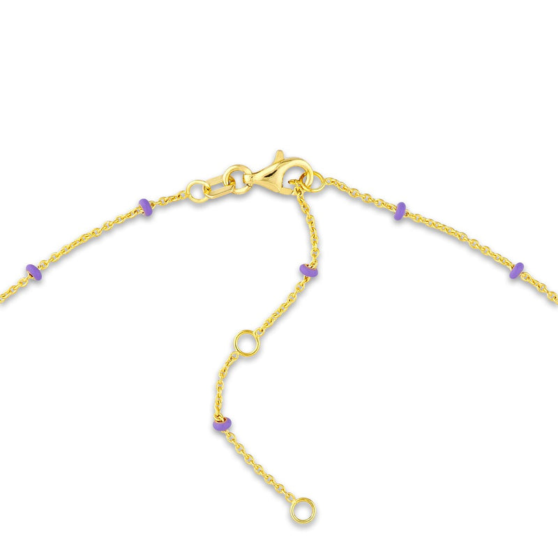 14K Italian Gold Enamel Beaded Chain Necklace