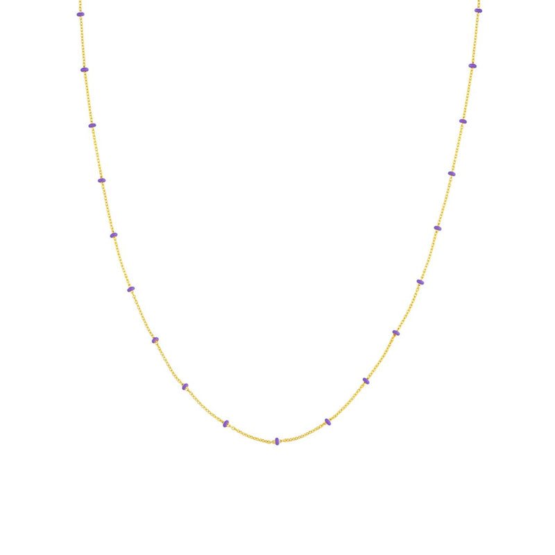 14K Italian Gold Enamel Beaded Chain Necklace