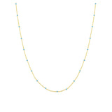 14K Italian Gold Turquoise Bead Station Necklace