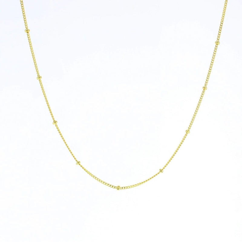 14K Italian Gold Beaded Necklace