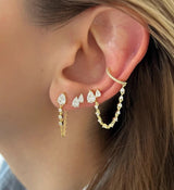 925 Silver Chain Stud Ear Cuff Earring