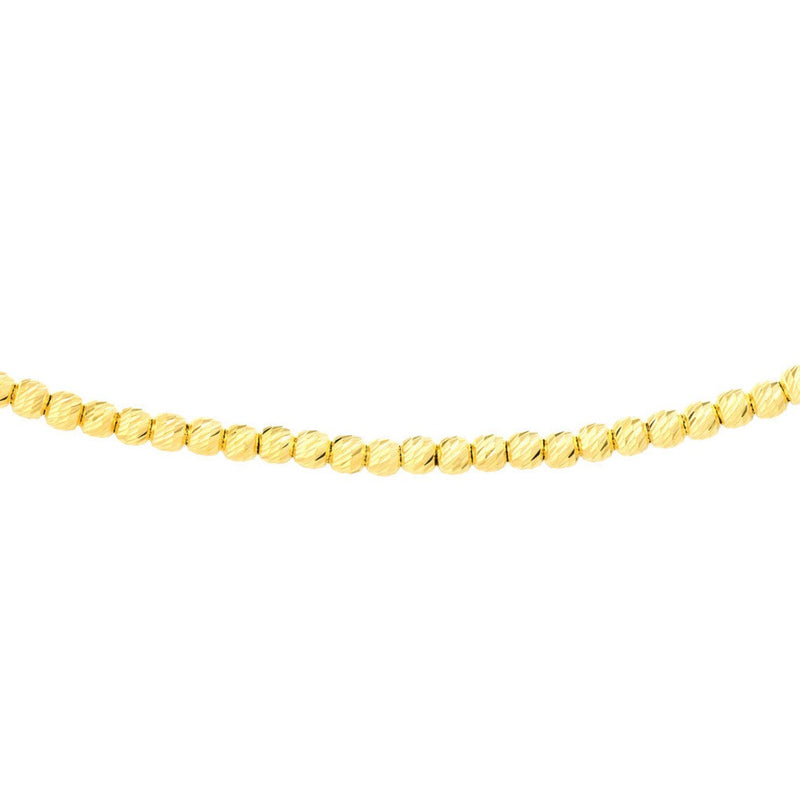 14K Gold Diamond Cut Bead Adjustable Choker