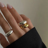 925 Silver & Gold Dome Ring