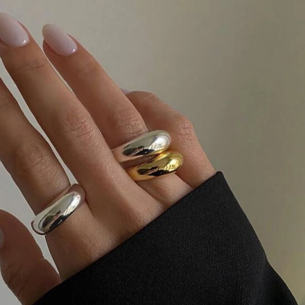 925 Silver & Gold Dome Ring