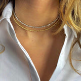 14K Gold Diamond Cut Bead Adjustable Choker