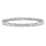 Up Down Heart Tennis Bracelet 925 Silver