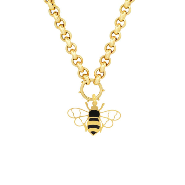 Gold Onyx Bee Pendant Charm