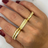 Ribbed Dome Ring 925 Silver