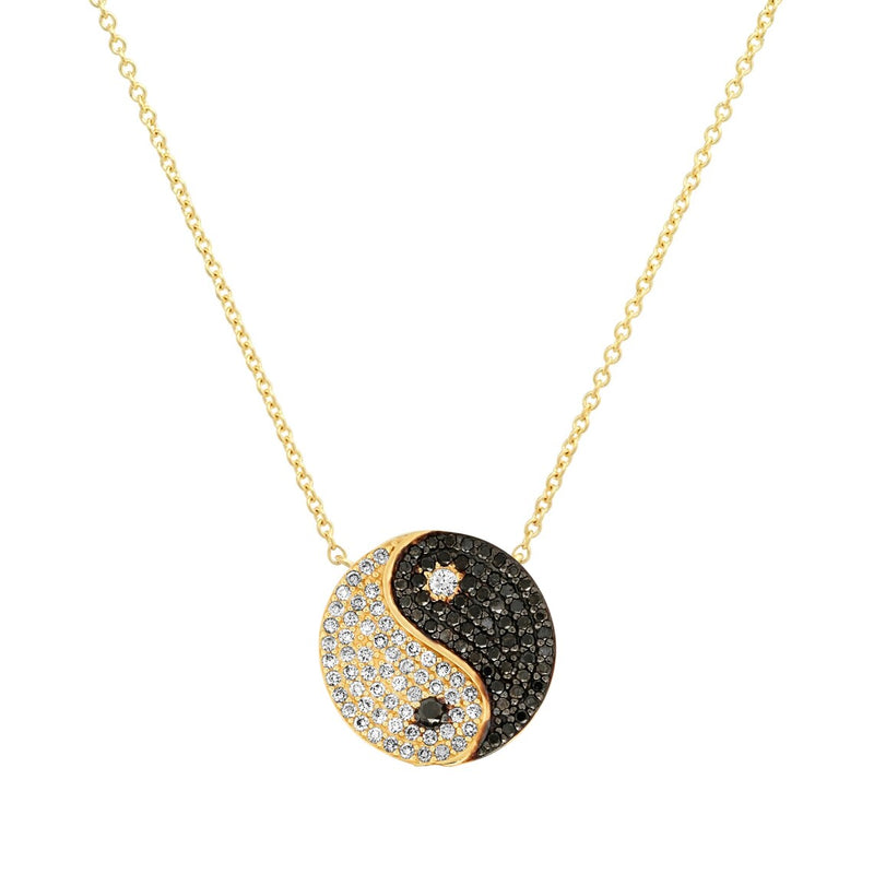 Pave Yin Yang Necklace 925 Silver