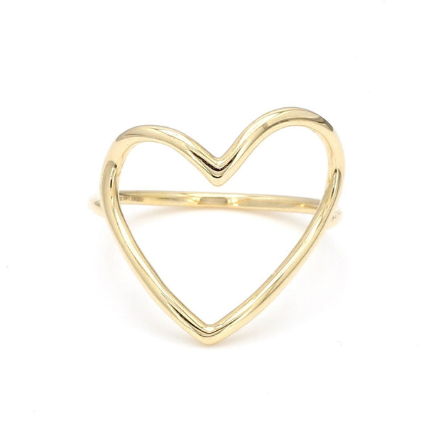 Wire Heart Ring Cutout Heart Ring 925 Silver