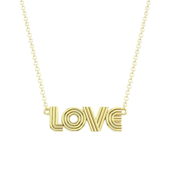 14K Italian Gold Fluted Love Necklace