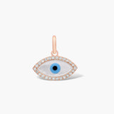 14K Italian Gold Diamond Evil Eye Charm