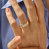 Ribbed Dome Ring 925 Silver