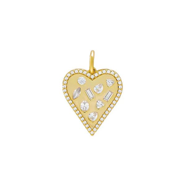 Multi shaped Heart Charm 925 Silver