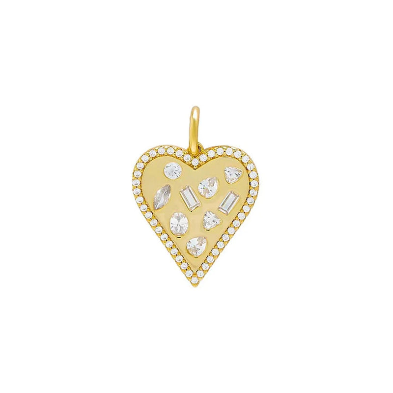 Multi shaped Heart Charm 925 Silver