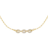 Pave Mariner Link Necklace 925 Silver