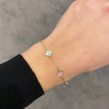 14K Italian Gold Mother of Pearl Clover Bracelet