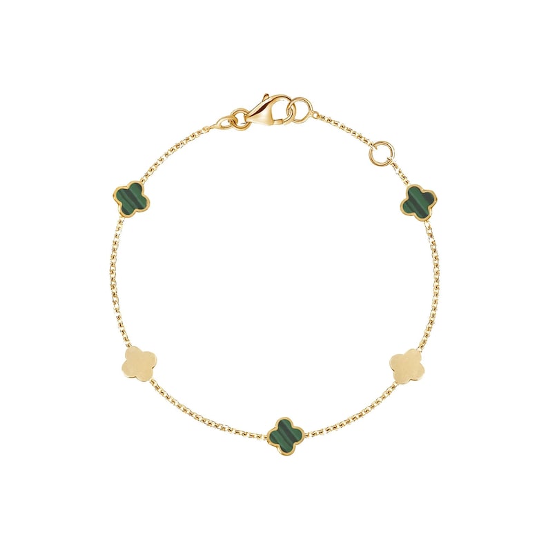 Malachite Clover Bracelet