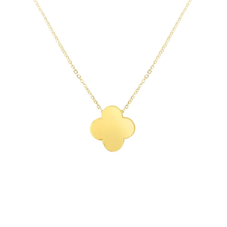 14K Italian Gold Single Clover Necklace