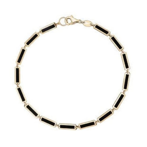 Onyx Bar Bracelet 14K Italian Gold